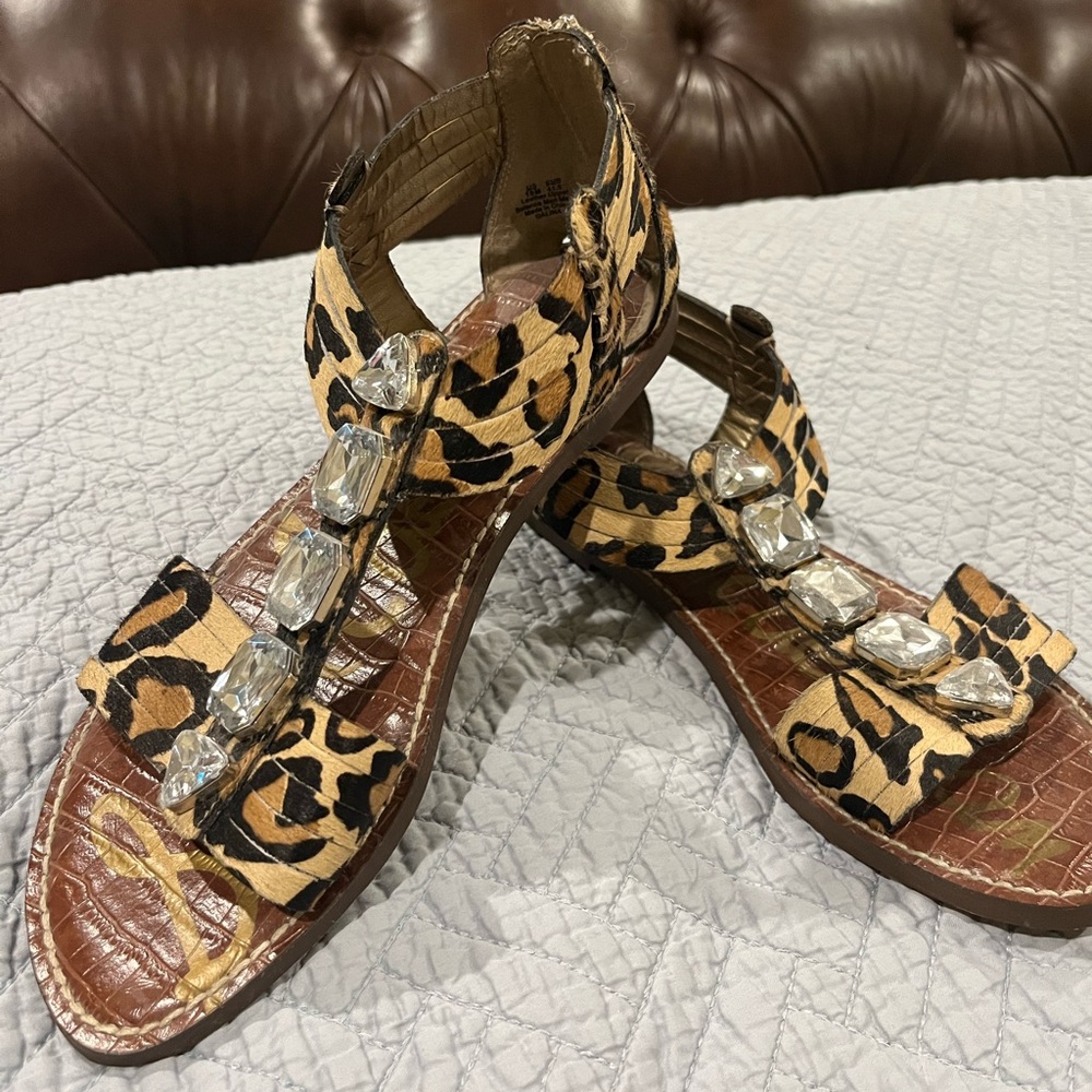 Sam Edelman Brown Gladiator Sandals with Intricate Straps